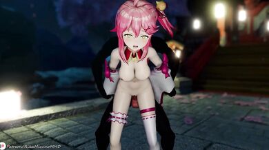 Virtual Babe Rendezvous - Sakura Miko, the Sensual Dancing Priestess in Gokuraku Jodo