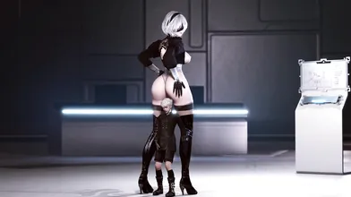 Hentai Porn: The Adventures of 2B and the Shrunkened 9s