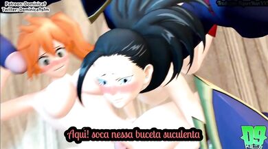 Renomeie este vídeo porno hentai como Momo e Kendo, seus primeiros empregos de sidekicks traduzidos em PT-BR