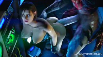 Jill Valentine meets the Tyrant (Outfit RE3) in a Sexual Encounter with Mattdarey91 SFM