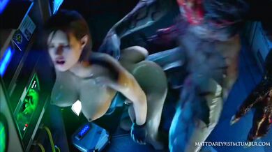 Jill Valentine meets the Tyrant (Outfit RE3) in a Sexual Encounter with Mattdarey91 SFM