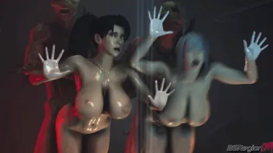 Watch as Sarah Bryant and Momiji face off against demonic forces in this 26 region SFM hentai video