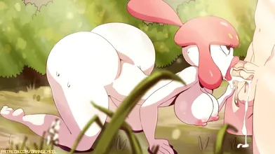 Eating Medichams juicy fruit while receiving a passionate blowjob, with the orange peel lying on the bedside
