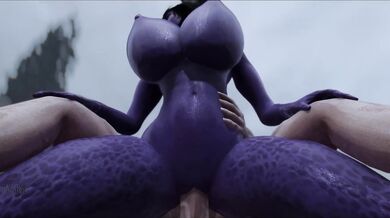 A Tale of Two Dragons: A Purple Sexy Dragon Girl and Her Dragonborn Big Dick