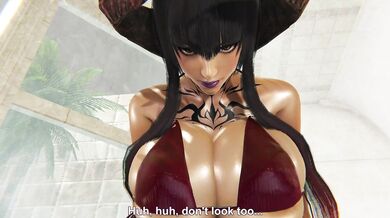 Elizas POV sex scene in Tekken 7 featuring Jack-7 and King II!