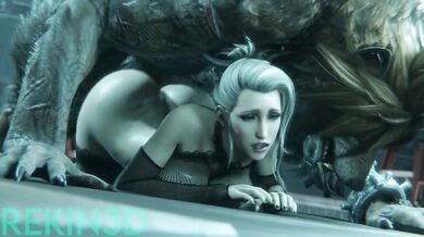 Transforming into a sexy werewolf, he ravishes his mate in the woods