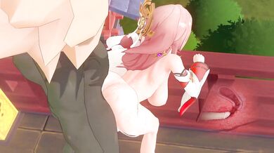 Sinful Desires of a Miko: Yae and her Tempting Ass Gets Pounded by a Raging Bull