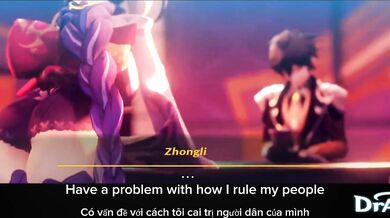 Raiden Shogun gets spanked by Zhongli [Dragk] [Viet subs]