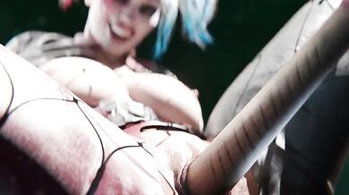 Sneaky biker chick gets caught in the act and made to pay the price!