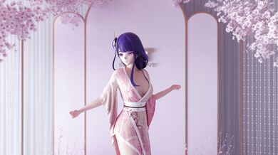 The sexy Raiden Ei is performing a nude dance in front of you! Watch as she moves her body to the beat, teasing you with every move