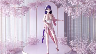 The sexy Raiden Ei is performing a nude dance in front of you! Watch as she moves her body to the beat, teasing you with every move