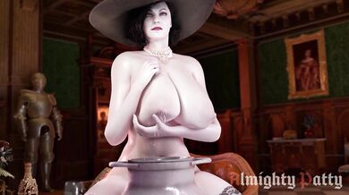 Alcina Dimitrescu takes on the challenge of Milking a set of Bountiful Breasts, with Almightypattys guidance!