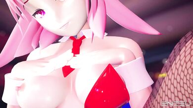 Watch as the sexy bunny girl gets her feet punished by MMDs sexiest men!