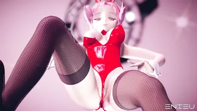 Watch as the sexy bunny girl gets her feet punished by MMDs sexiest men!