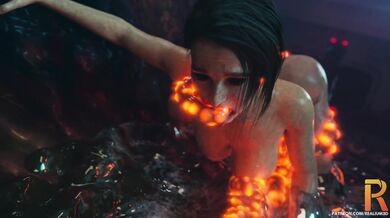 Porn star Jill is taken by the tentacles of a giant octopus in this erotic hentai fantasy