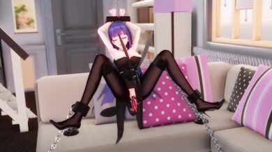 Miaoshaquan is a horny ghost who likes to fuck bugs and men in this hot hentai video