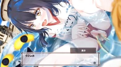 Megumin is humiliated by a slimy creature in an embarrassing outfit, in full view of the public