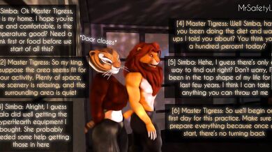 The Lion King gets a new Queen, as Simba the king mates with Tigress Master in this forbidden adult cartoon porn parody!