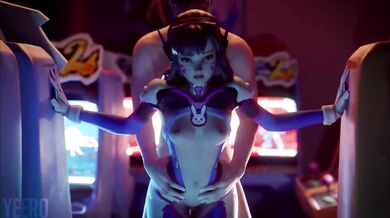 DVa gets lewd with the arcade machines and Yeerks at her favorite hangout spot