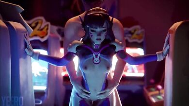 DVa gets lewd with the arcade machines and Yeerks at her favorite hangout spot