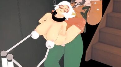 The sexy vampire Purah gets milked by her demon lover Morshu in this erotic hentai scene directed by Erka Inksaw114