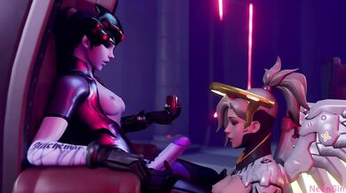 A futa widow named Mercy gets pleasured by NeonSin in this hentai porn video