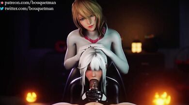 Spider-Gwen and Black Cat Fucking with Bouqueman, The Adventure Begins!