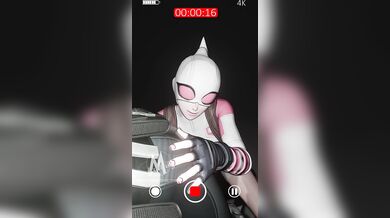 Watch as sexy black cat takes a selfie while seducing her white furry friend!