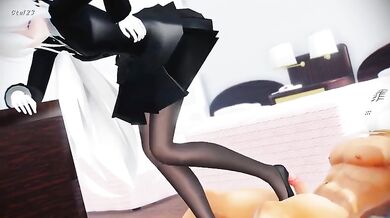 Watch hot babe getting her feet worshiped by a dominatrix mistress!