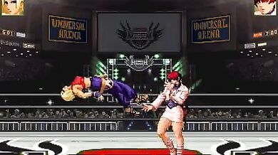 Blue Mary takes revenge on Sherman the Dog in a hot three-way with her best friend!