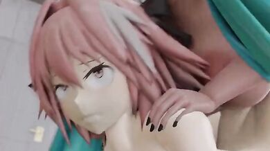 Sexy Miko Loves Sperm Donor: Astolfo and Miku Breeding Season!