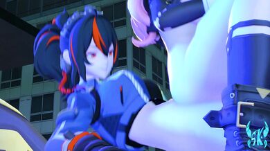 In this adult video, a busty blonde is caught masturbating in public and gets arrested by the security guard!