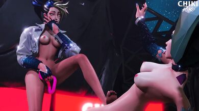 Kissing and Licking Lesbian Akali Kaisa