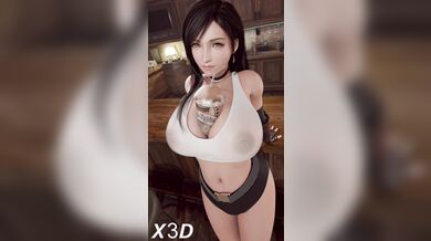 Pixies Ultimate Boobjob Service in X3D with Tifa Blacked Out in 4K