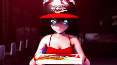 The Temptress of the Night, Nyakumi, Strips Down and Grinds on a Muscular Man in this Remastered 4K Hentai Video!