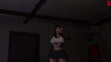 Watch the hot pizza delivery girl Tifa strip naked and take a hard dick up her ass in this raunchy porn video!