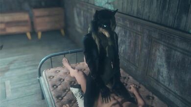 Sexual Excitement: Silvey the Wolfgirl on Top of a Man!