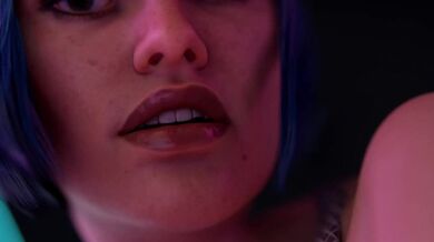 Evelyn Parker, a sexy brunette, is getting fucked from behind by her boyfriend as they bang on the bed with their moans and groans