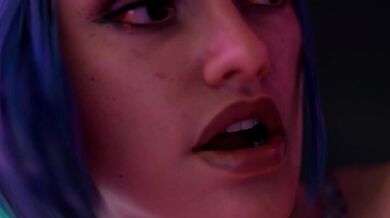 Evelyn Parker, a sexy brunette, is getting fucked from behind by her boyfriend as they bang on the bed with their moans and groans