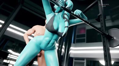 May the force be with you while watching this hot video of Aayla Secura getting screwed on the Gym