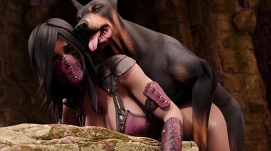 Mileena Takes on the Ultimate Dog in 3D!