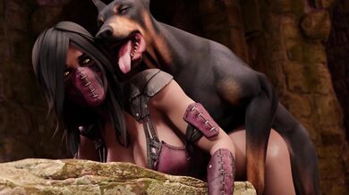 Mileena Takes on the Ultimate Dog in 3D!