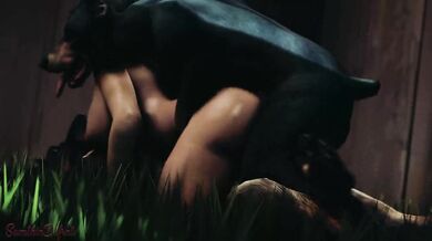 Little Lulu and her dogs get into some hot doggy action!