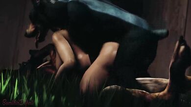 Little Lulu and her dogs get into some hot doggy action!