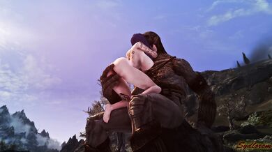 She Was Horny And Caught A Gigantic Dick In The Forest