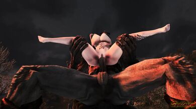 She Was Horny And Caught A Gigantic Dick In The Forest