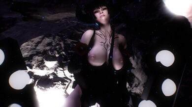 The blue skinned Eliza is feeling down and out, but when her lover enters the room with a bouquet of flowers, she immediately brightens up!