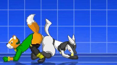 MUTANT MONSTER FOX FILLS A LUCARIO WITH HIS BALLS AND BLADDER