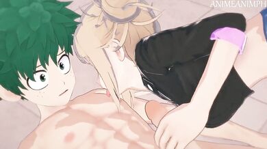 Midoriya Izuku gets fucked by the quirkless Himiko Toga in a My Hero Academia orgy!