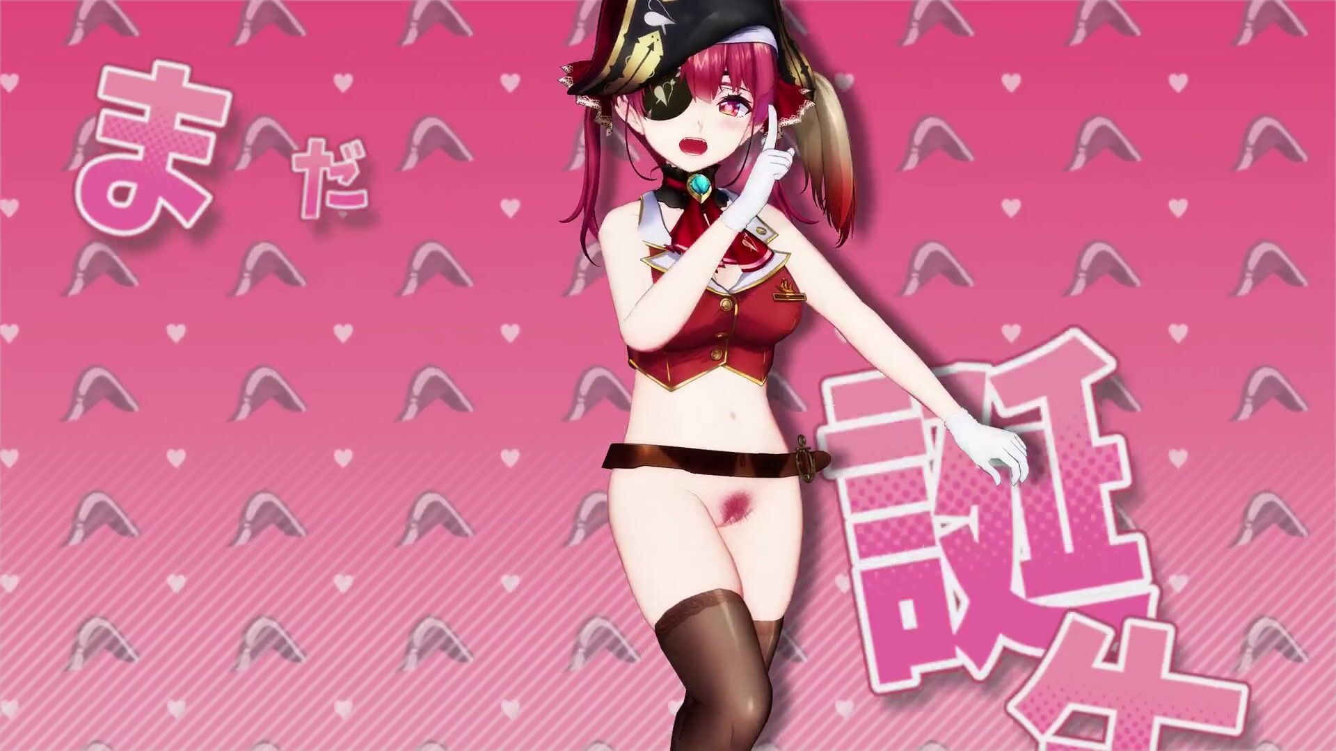 houshou marine (vtuber), 2d, sound, background music, dancing, iwara, looki...